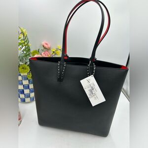 Women's Christian Louboutin Cabata calf leather tote zip closure made in Italy